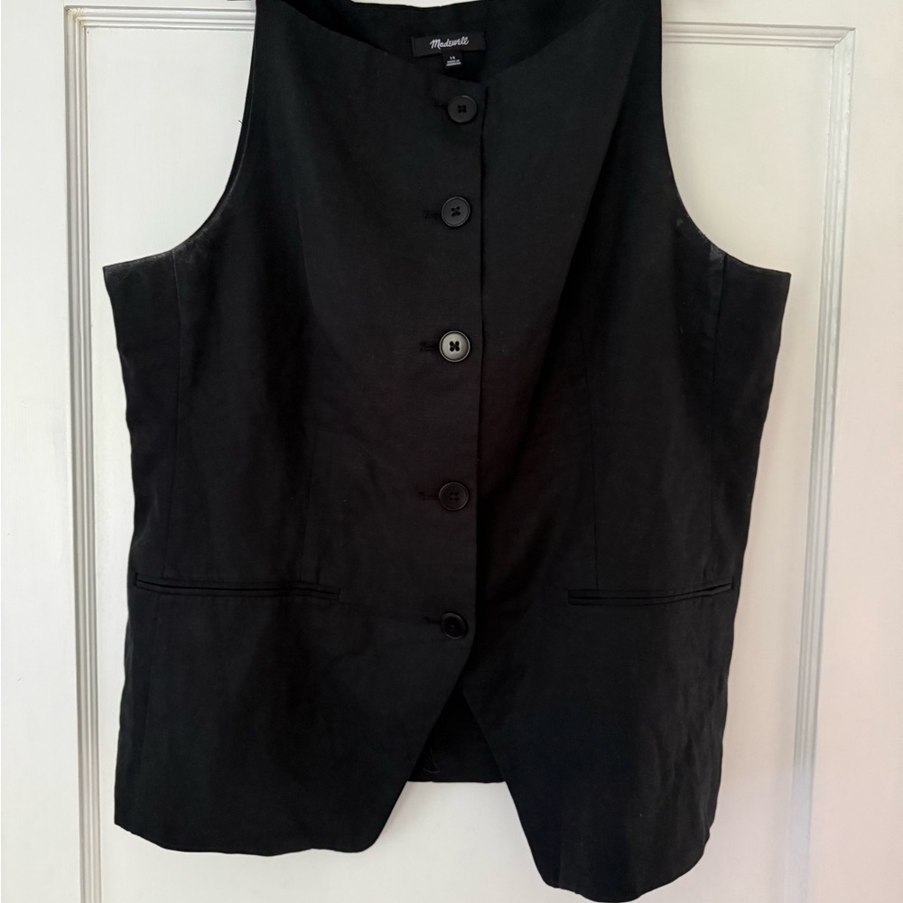 Madewell Black Button-Front Vest